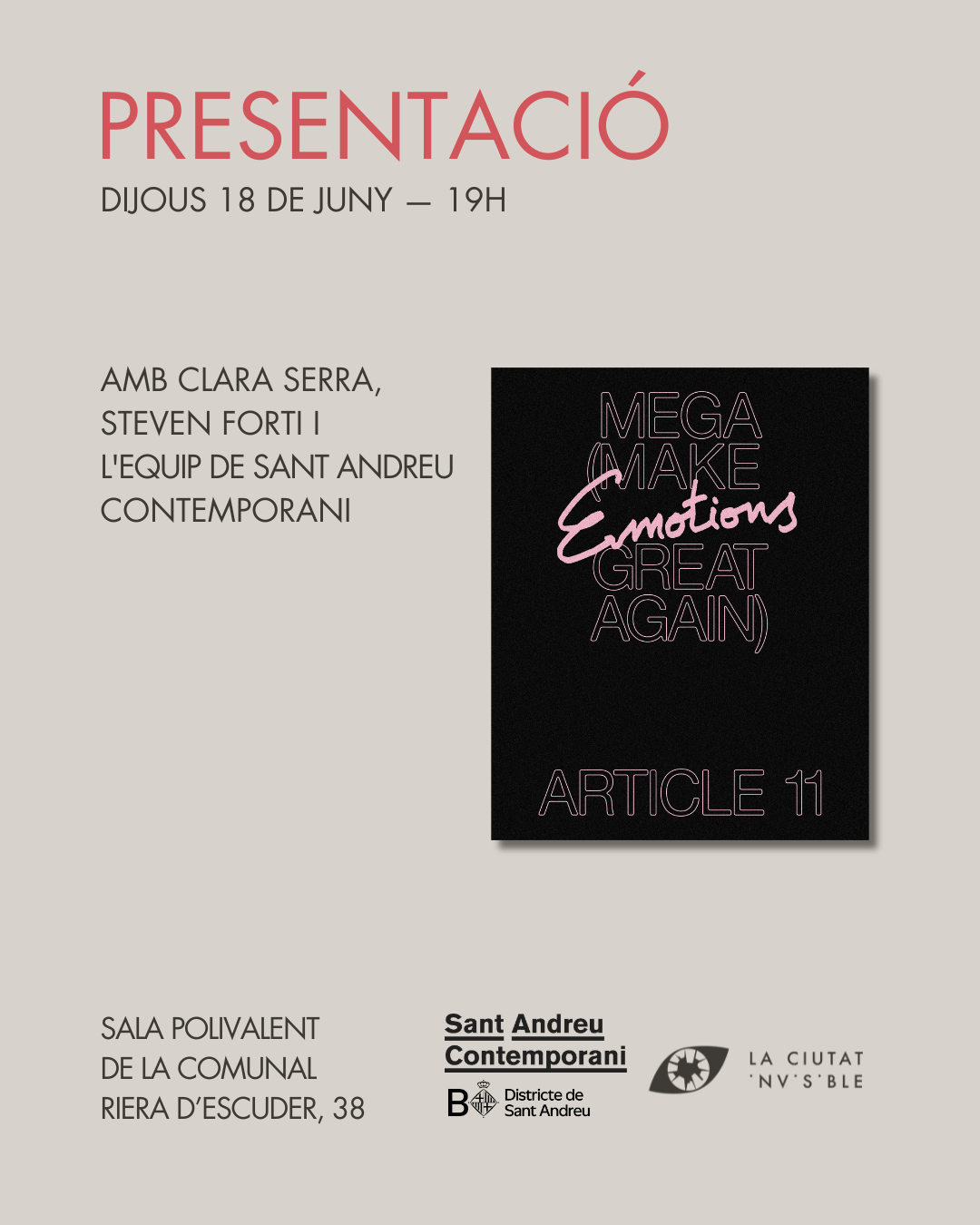 Presentació d’Article 11: MEGA (Make emotions great again)